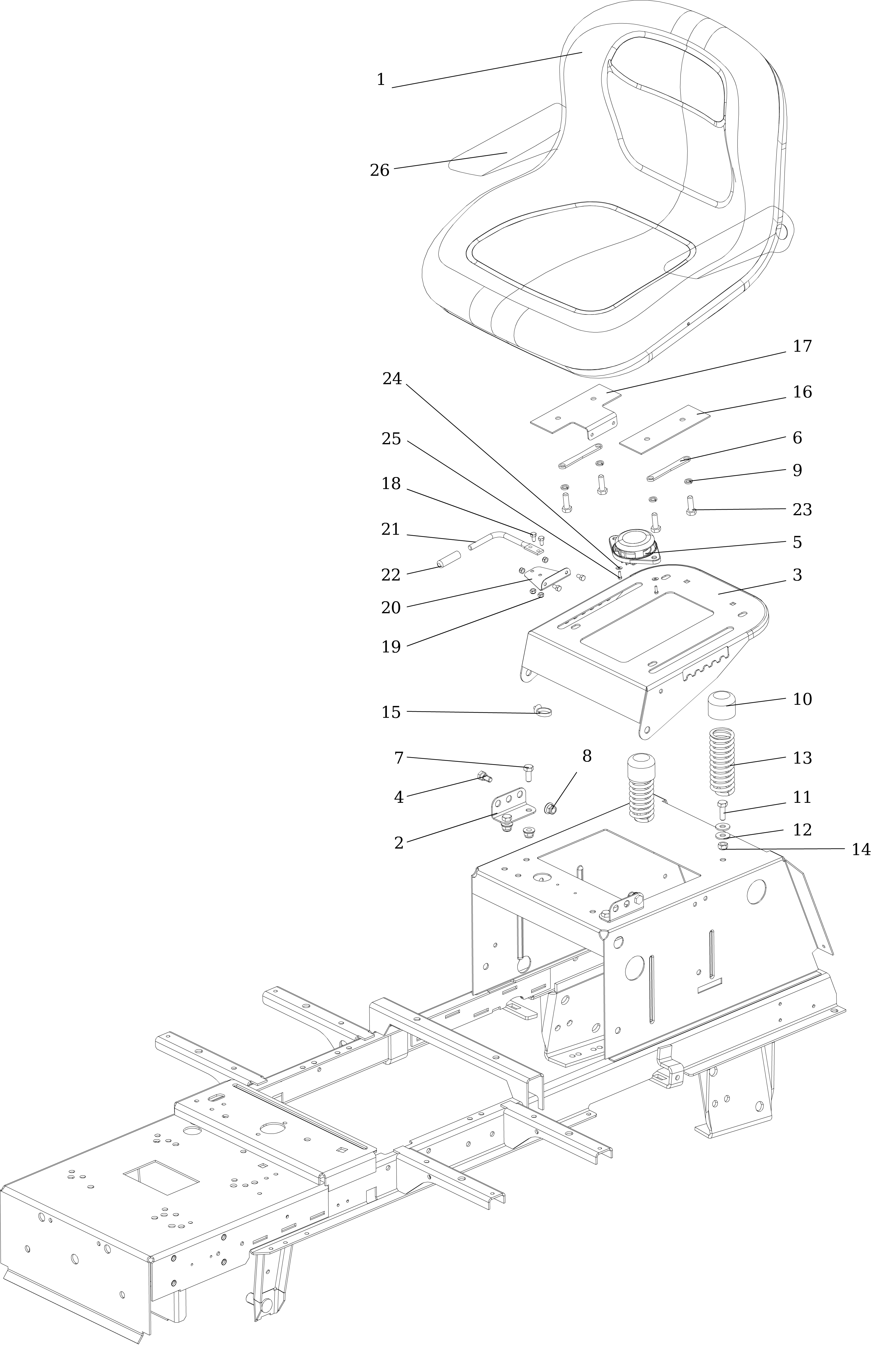 Vue éclatée OM 106/24 KH 4X2 HD (K2400AVD V-Twin - EURO5) Cat. 2017