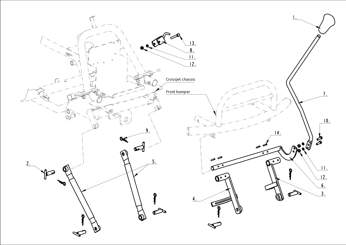 Vue éclatée Fixation avant SC2