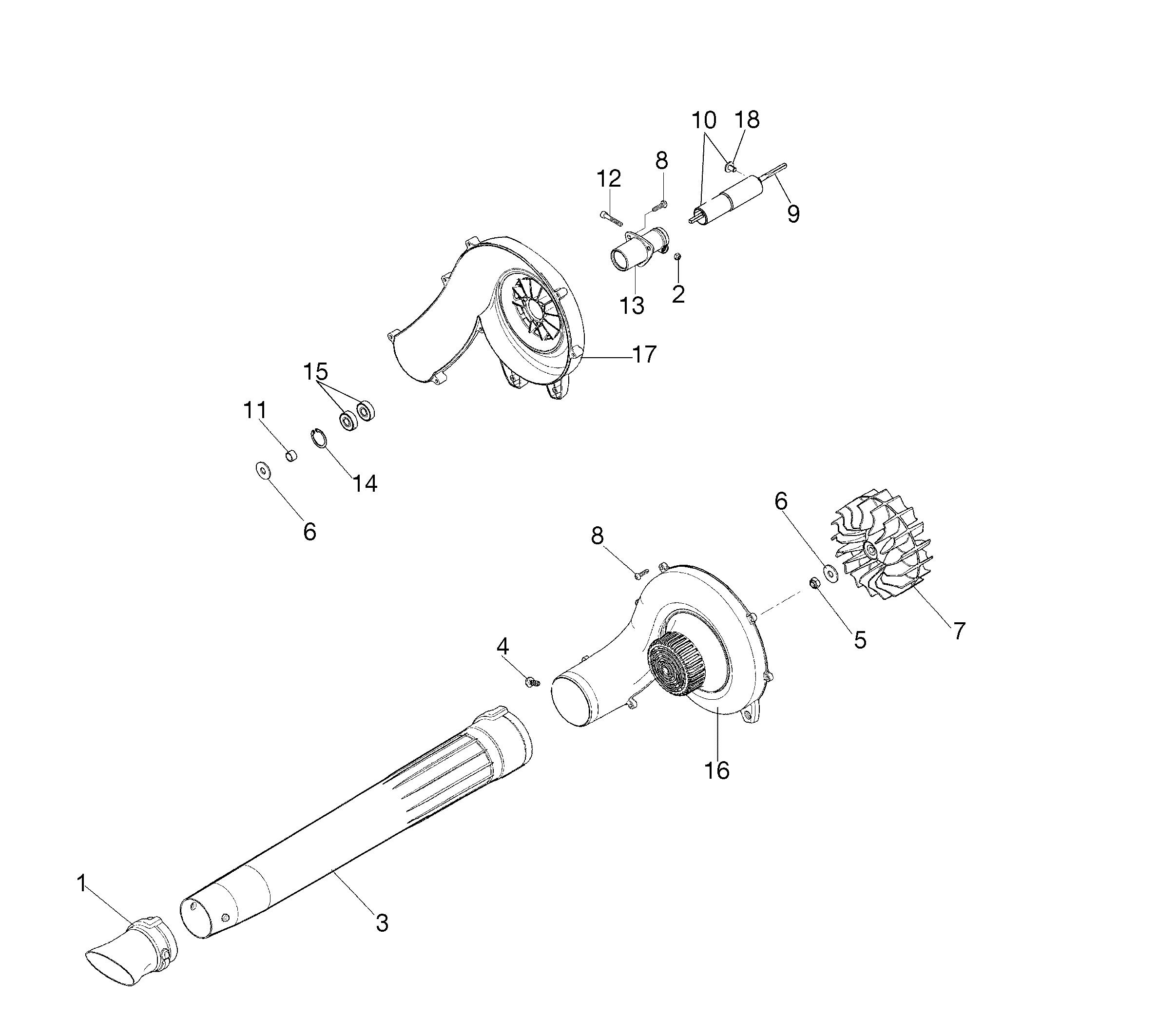 Vue éclatée Application (Souffleur) BC 240 D (Ø24/26)