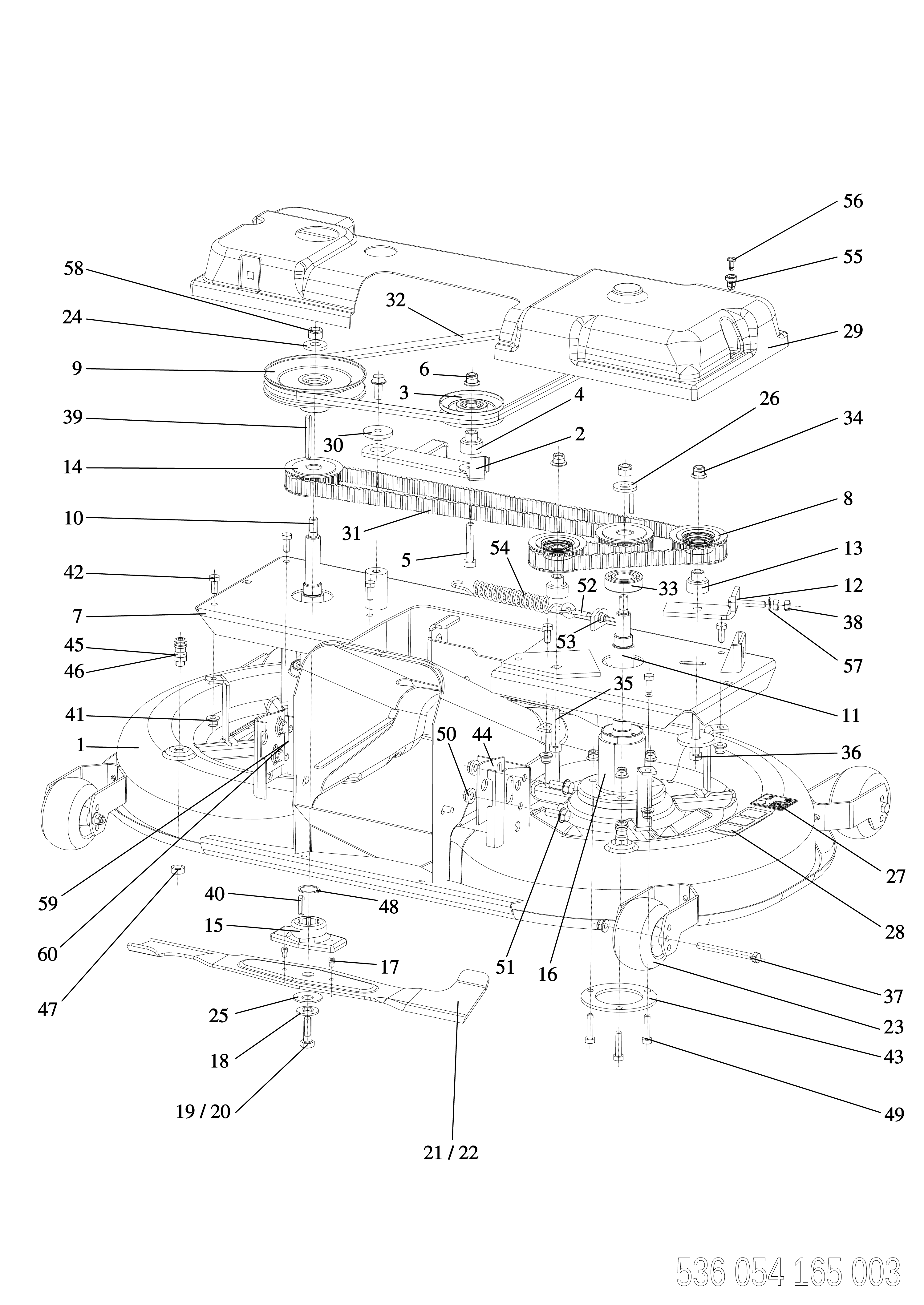 Vue éclatée OM 106/24 KH (K2400AVD V-Twin) 4X4 Cat. 2022