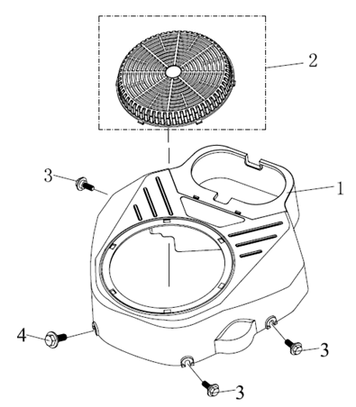 Vue éclatée OM 107 L/24 KH (K2400AVD V-Twin - EURO5) Cat. 2023