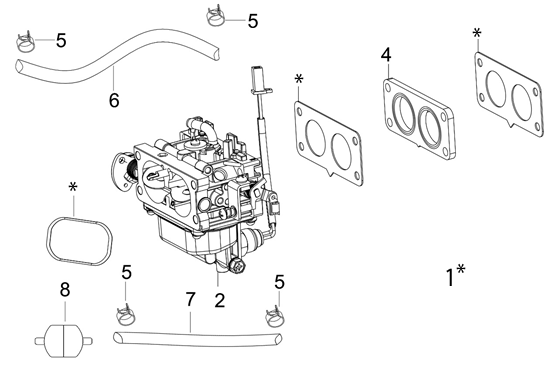 Vue éclatée OM 107 L/24 KH (K2400AVD V-Twin - EURO5) Cat. 2023