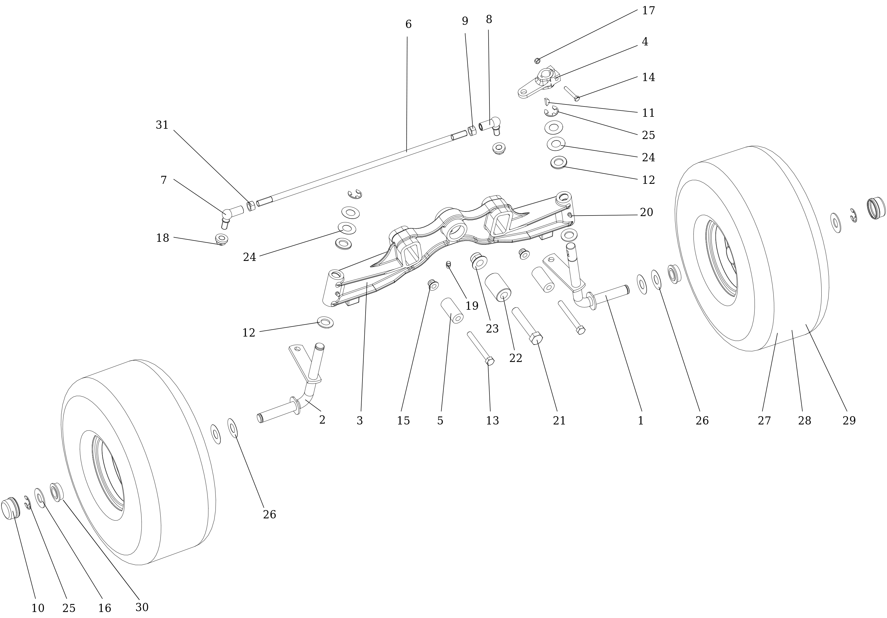 Vue éclatée OM 106/24 KH 4X2 HD (K2400AVD V-Twin - EURO5) Cat. 2023