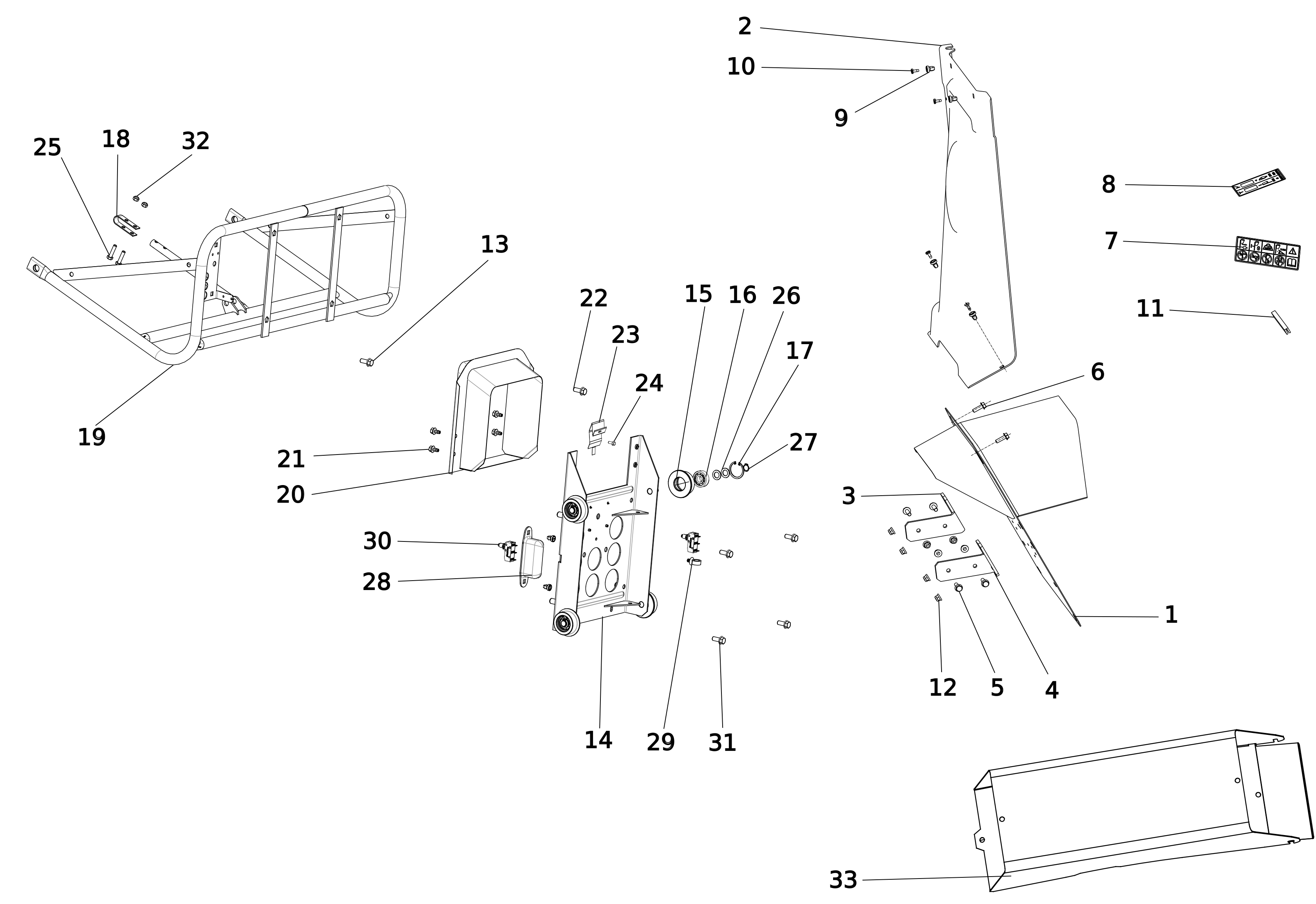 Vue éclatée OM 106/24 KH 4X2 HD (K2400AVD V-Twin - EURO5) Cat. 2022