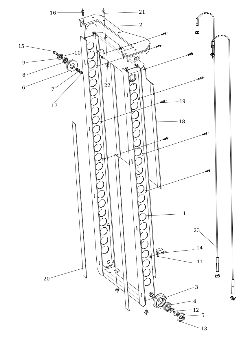 Vue éclatée OM 106/24 KH 4X2 HD (K2400AVD V-Twin - EURO5) Cat. 2023