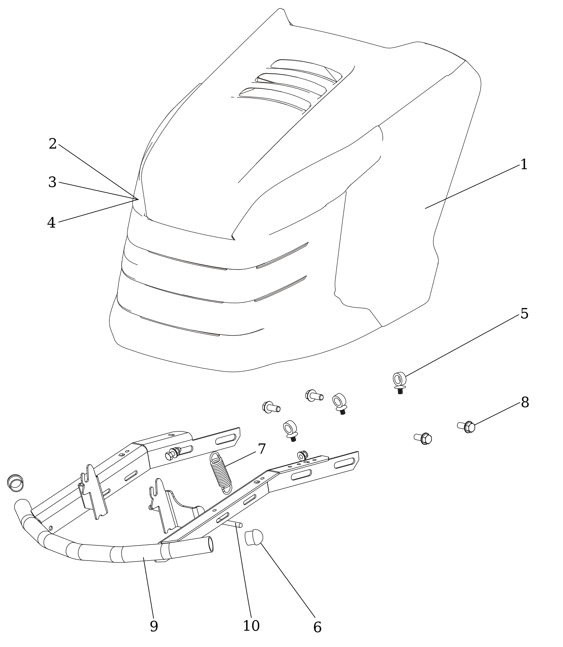 Vue éclatée OM 106/24 KH (K2400AVD V-Twin) 4X4 Cat. 2024