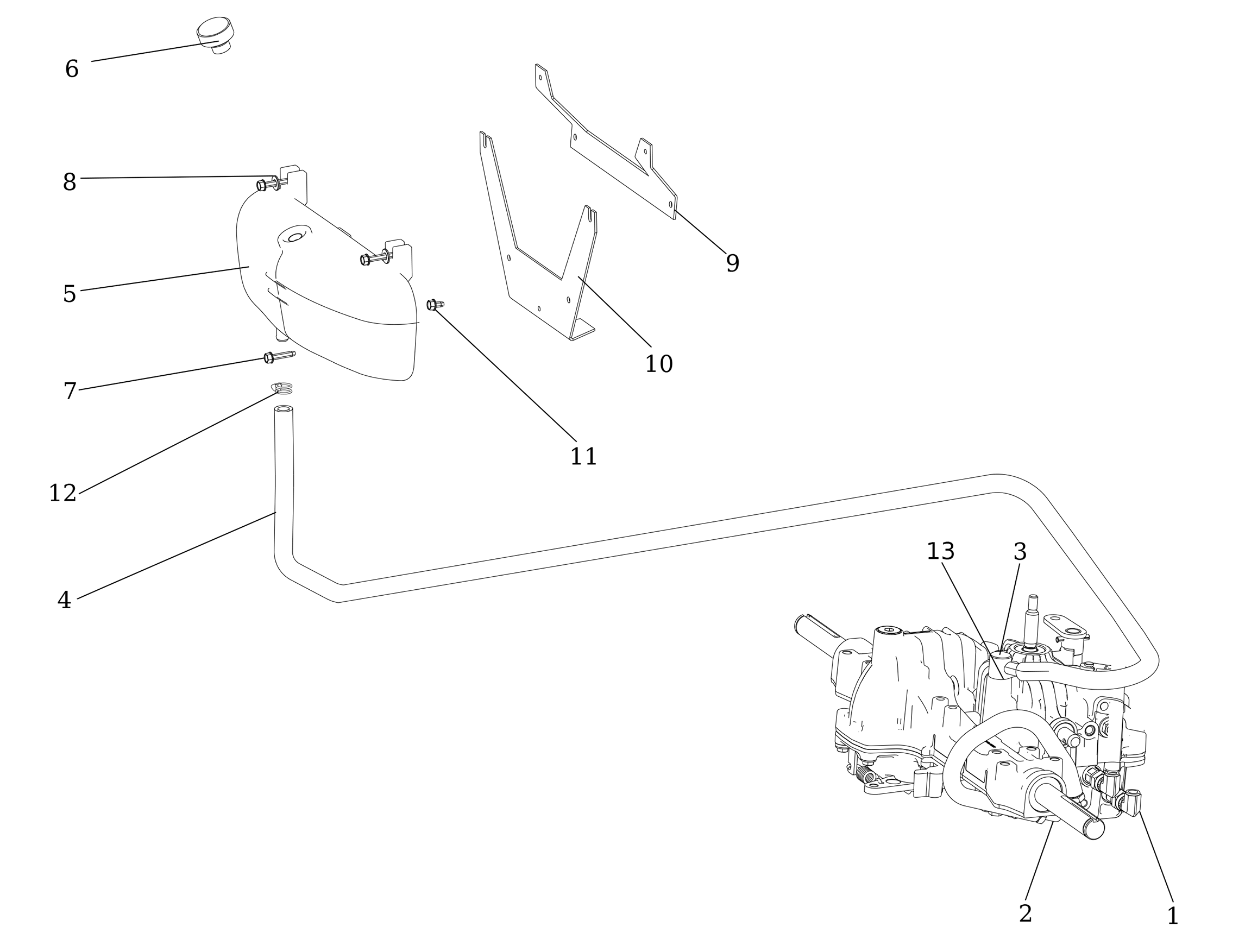 Vue éclatée OM 106/24 KH 4X2 HD (K2400AVD V-Twin - EURO5) Cat. 2023