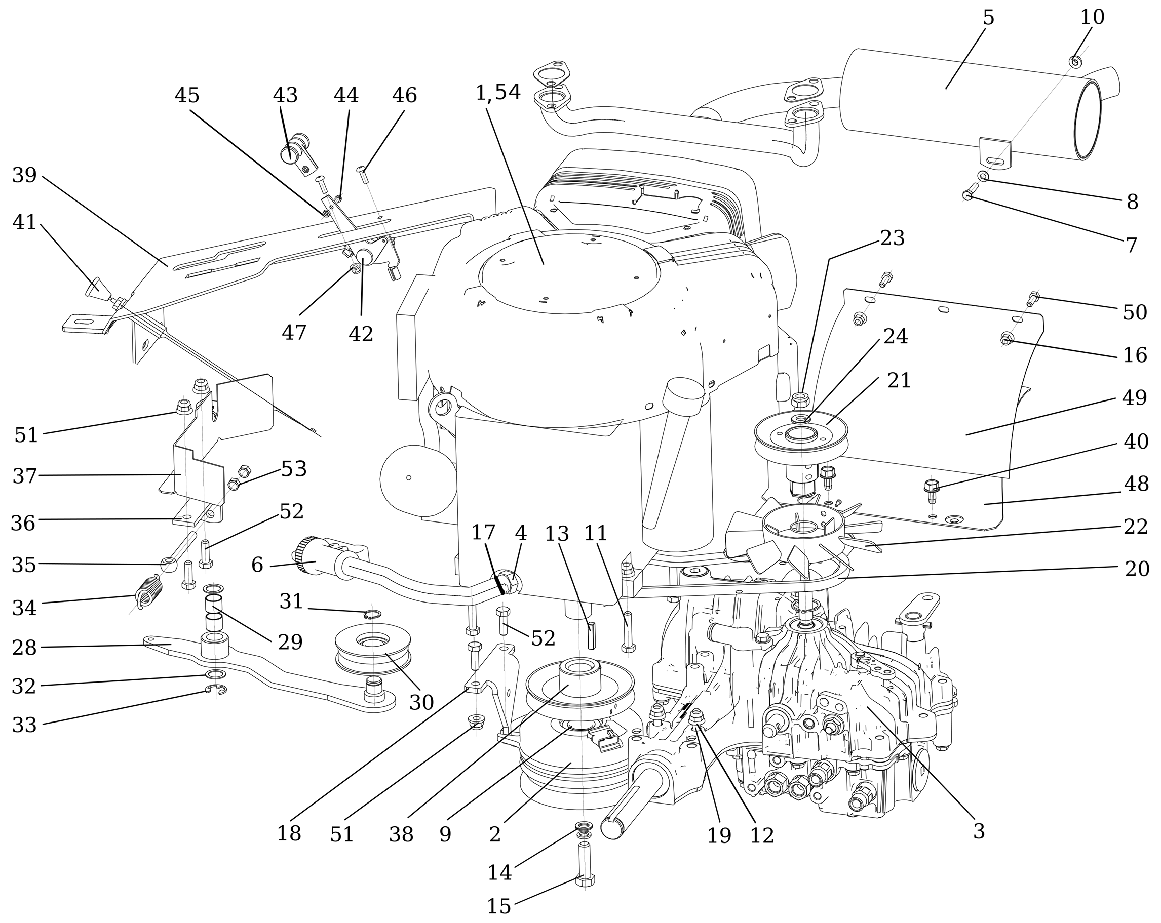 Vue éclatée APACHE 92 EVO (K2400AVD V-Twin - EURO5) Cat. 2024