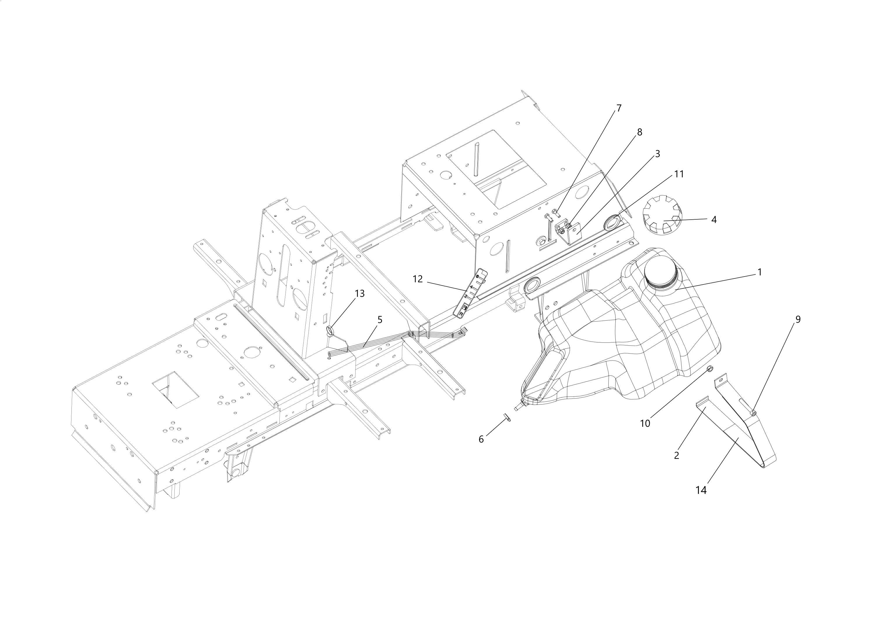 Vue éclatée OM 106/24 KH 4X2 HD (K2400AVD V-Twin - EURO5) Cat. 2023