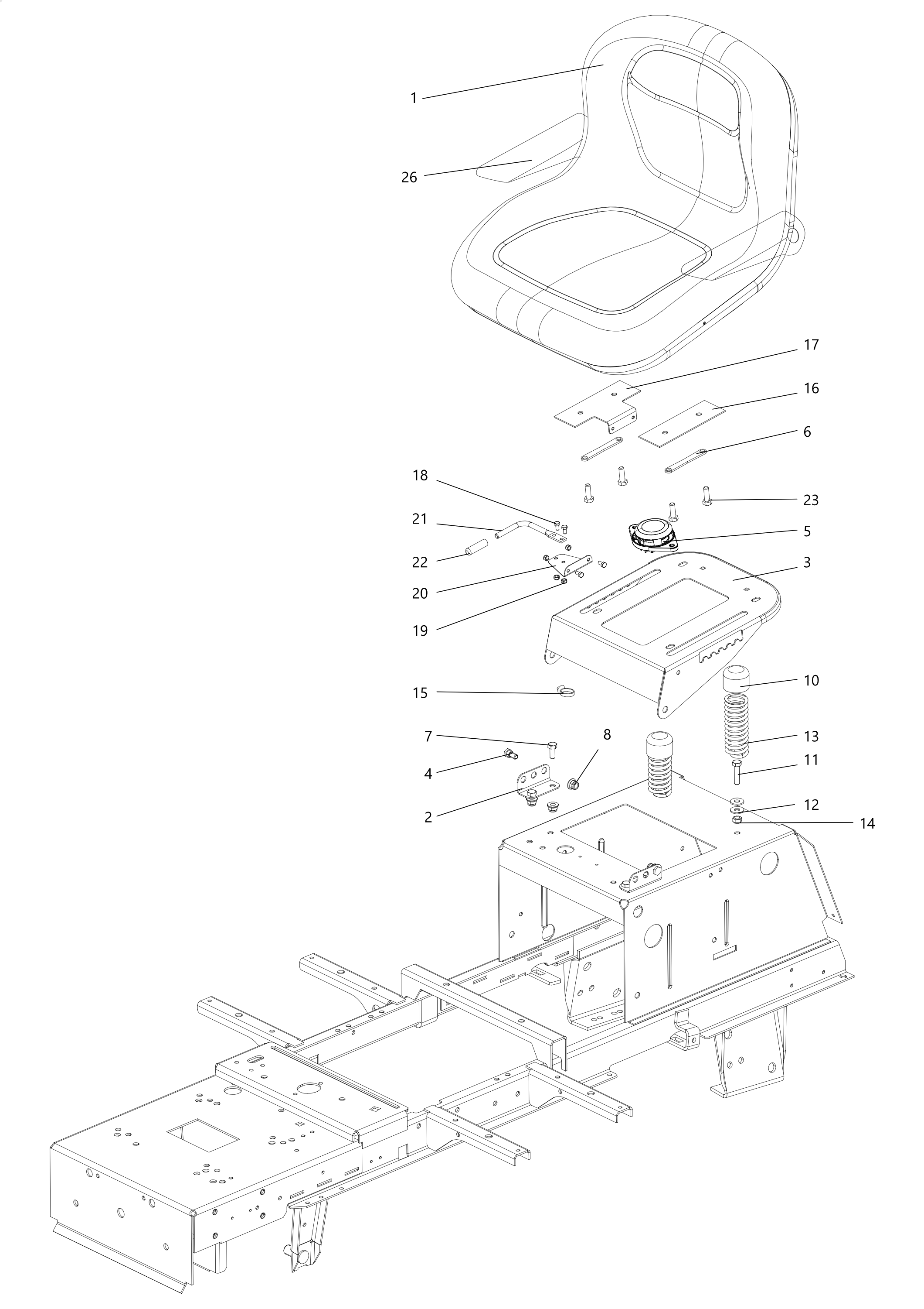 Vue éclatée OM 106/24 KH (K2400AVD V-Twin - EURO5) Cat. 2024