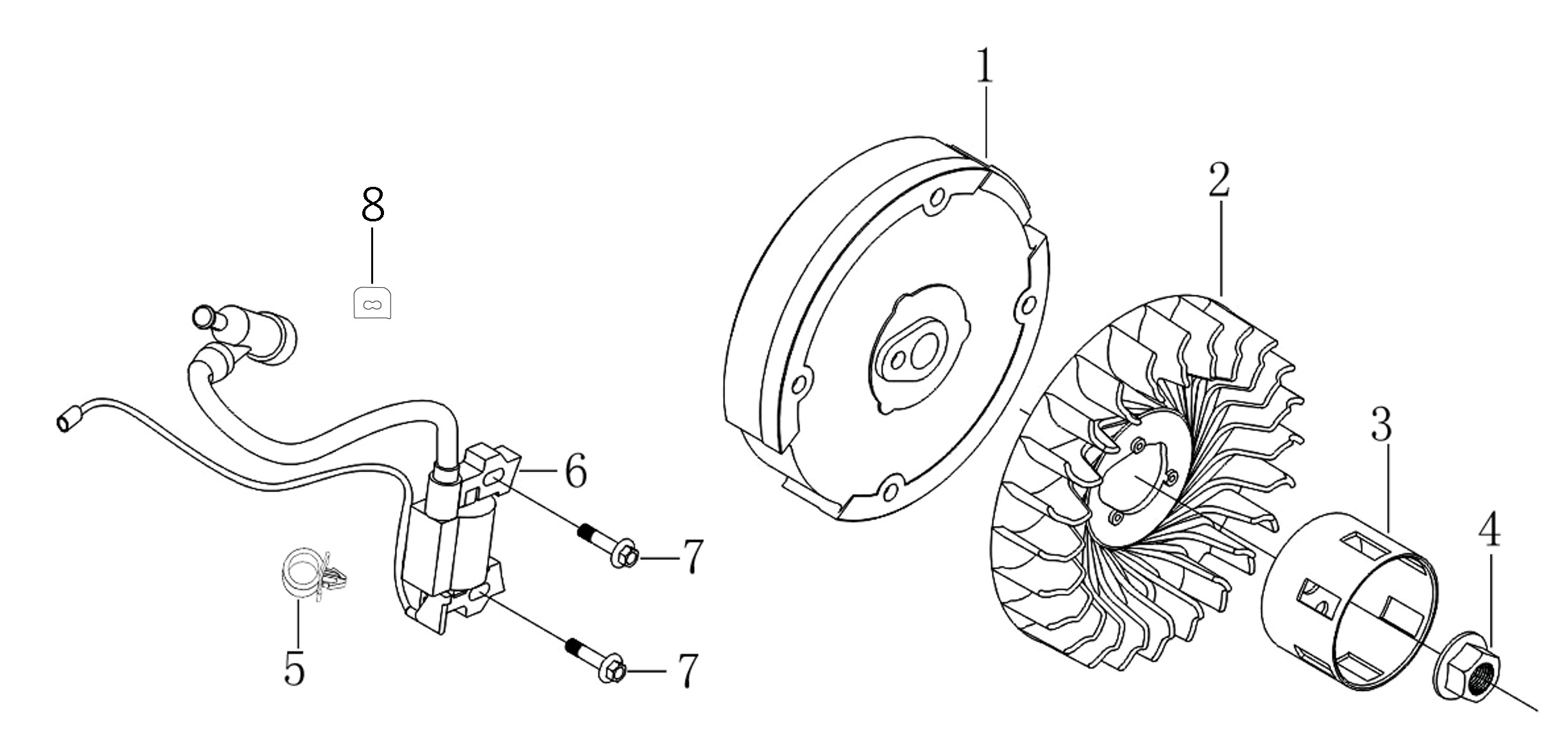 Vue éclatée Moteur à double arbre K1100H