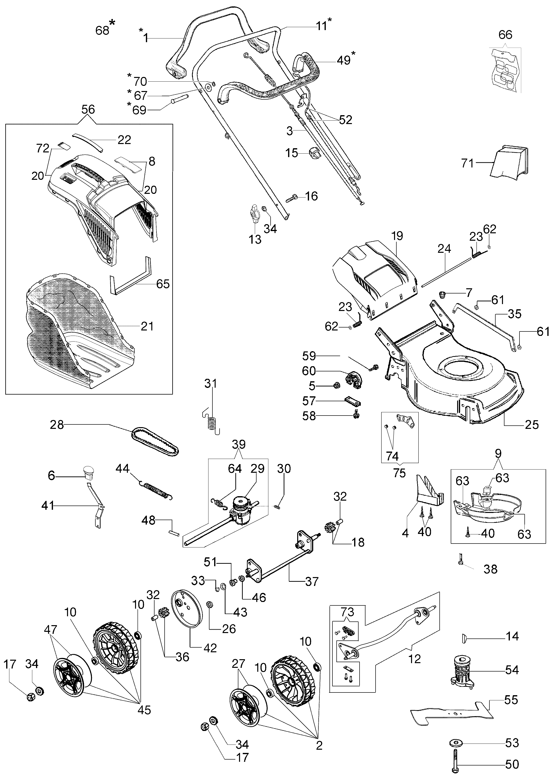 Vue éclatée G 48 TK COMFORT PLUS (K600 AUTOCHOCKE)