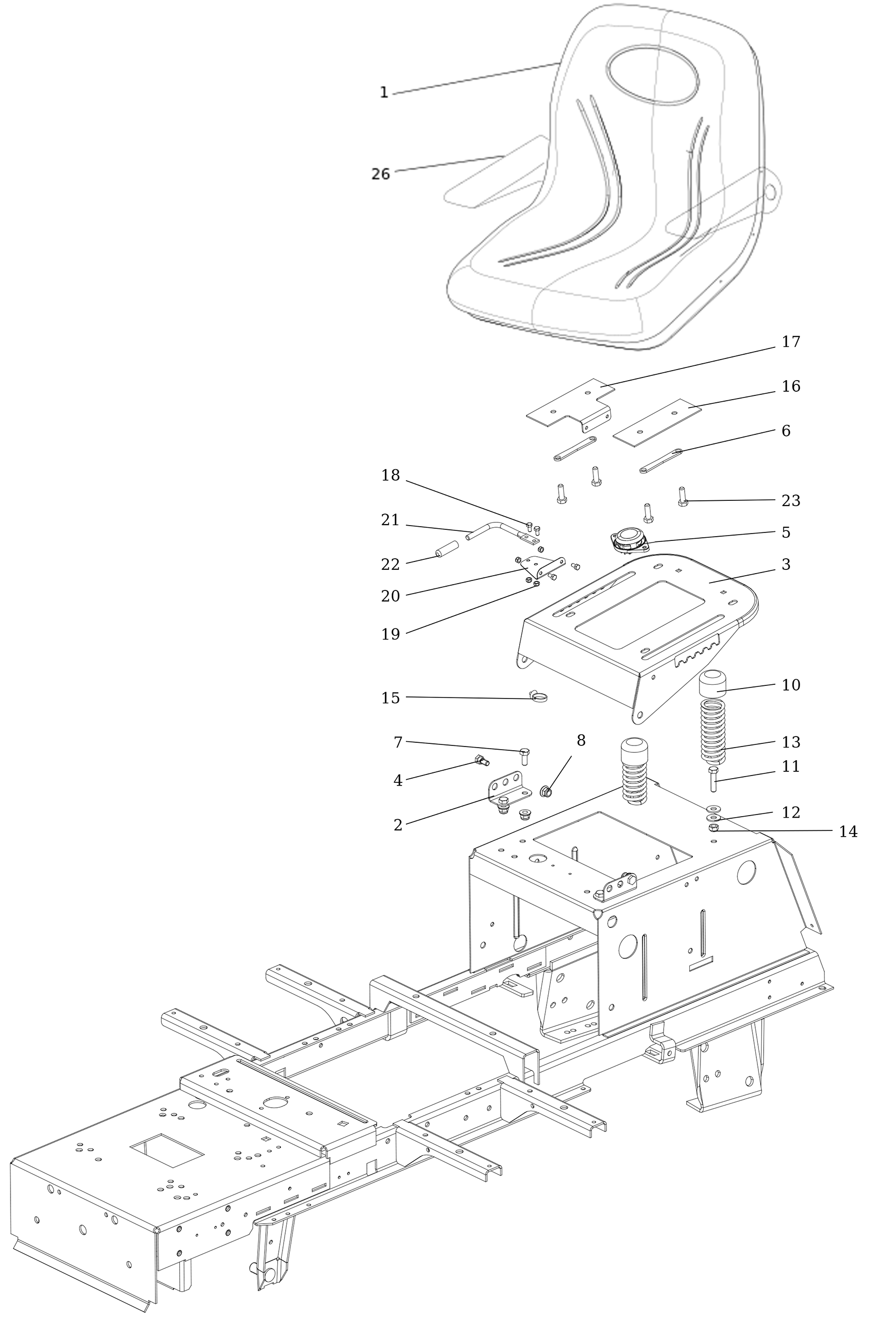 Vue éclatée OM 124/24 KH Exclusive (K2400AVD V-Twin - EURO5) Cat. 2024