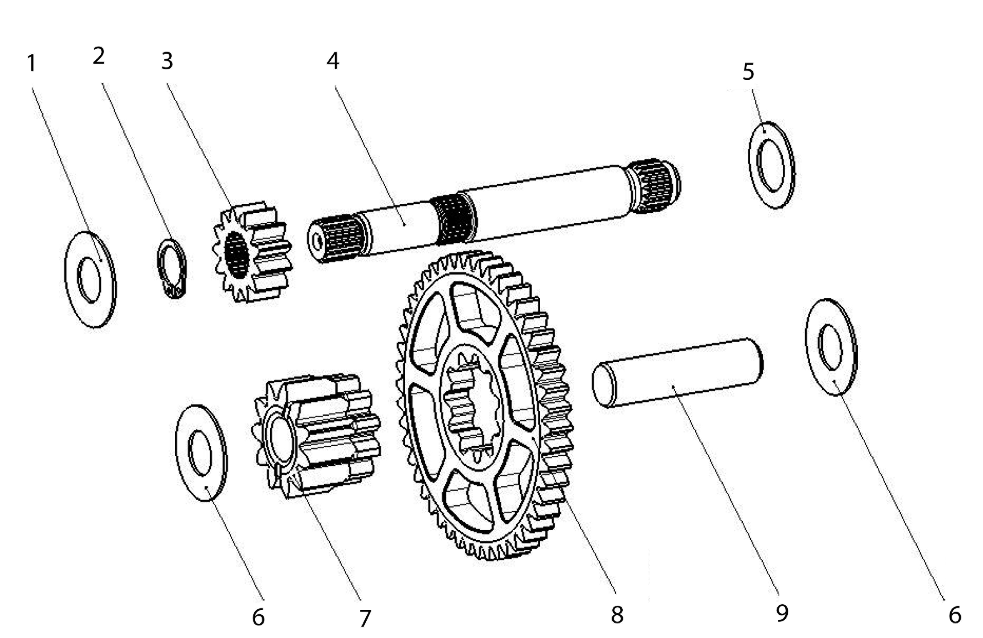 Vue éclatée Transmission EMAK HT2-D