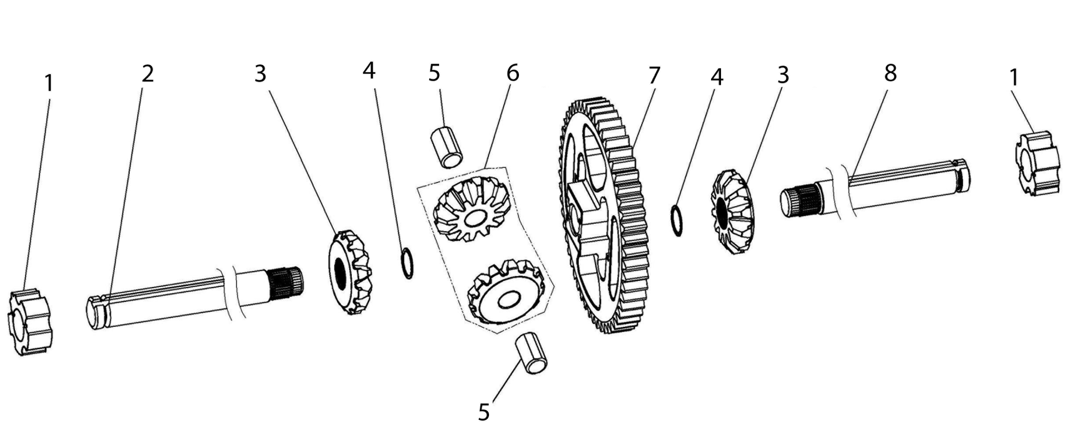 Vue éclatée Transmission EMAK HT2-D