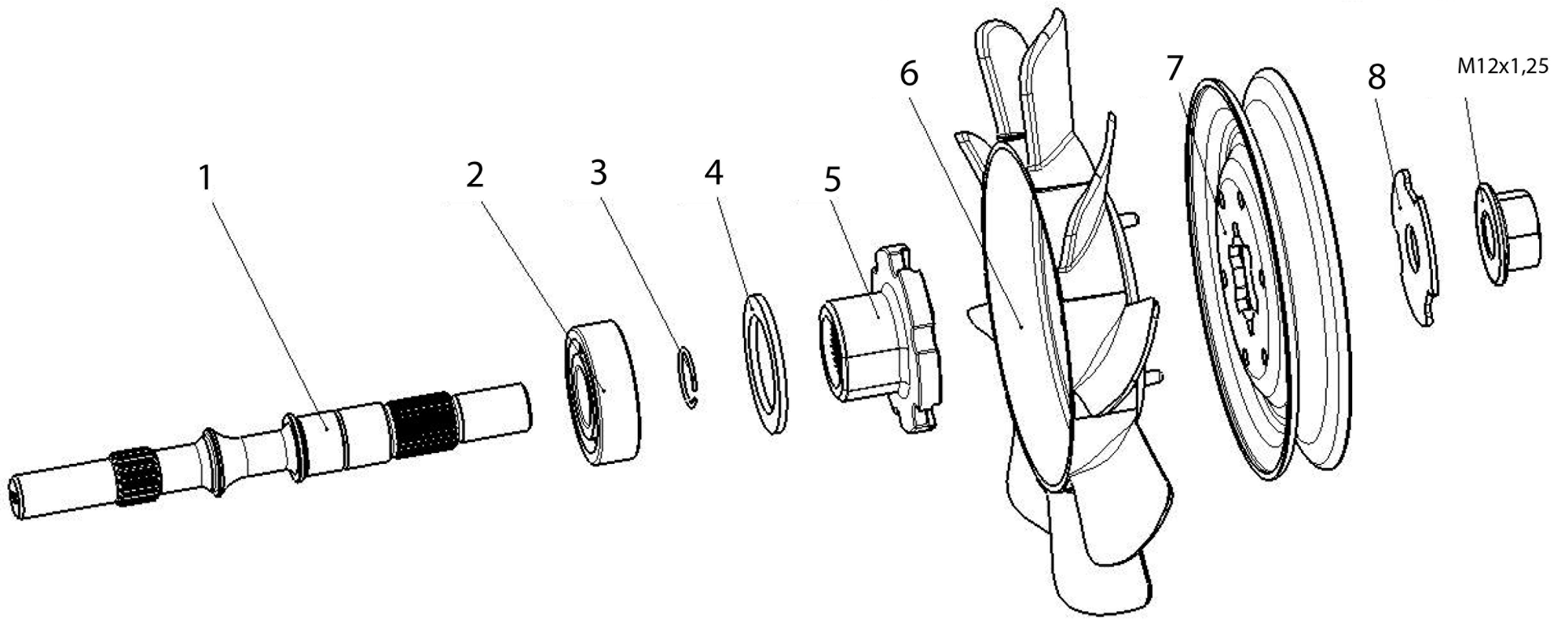 Vue éclatée Transmission EMAK HT2-D