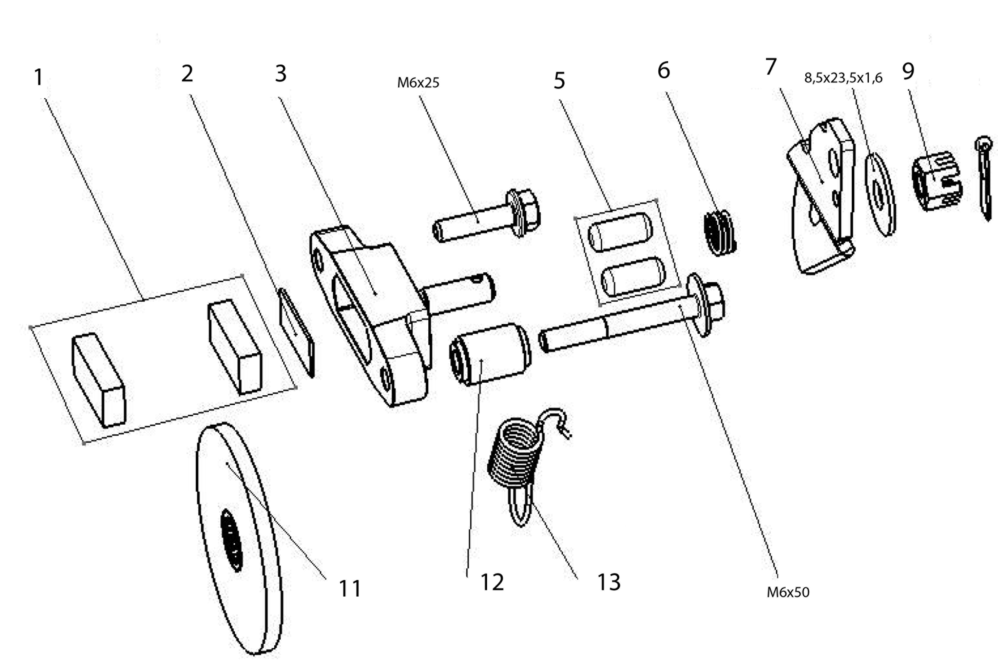 Vue éclatée Transmission EMAK HT2-D