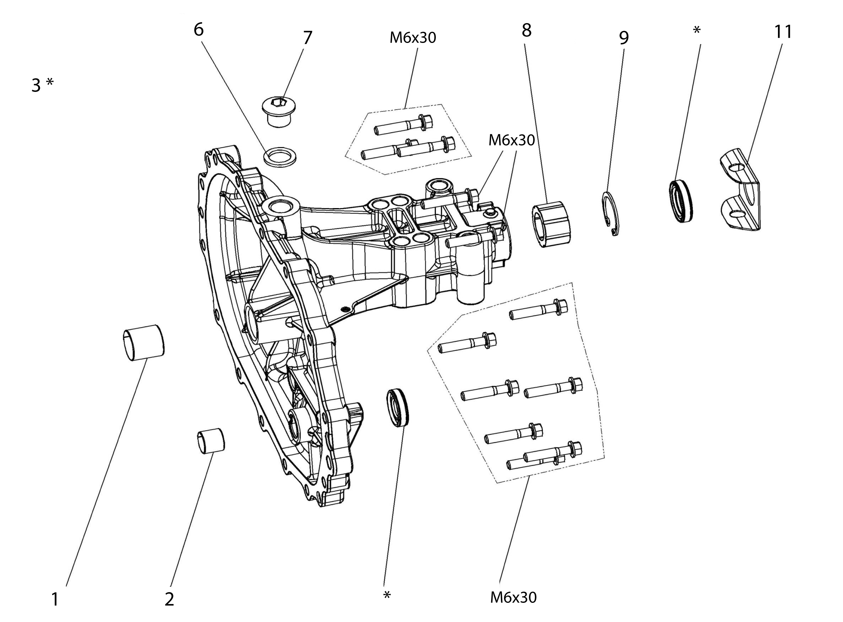 Vue éclatée Transmission EMAK HT2-D