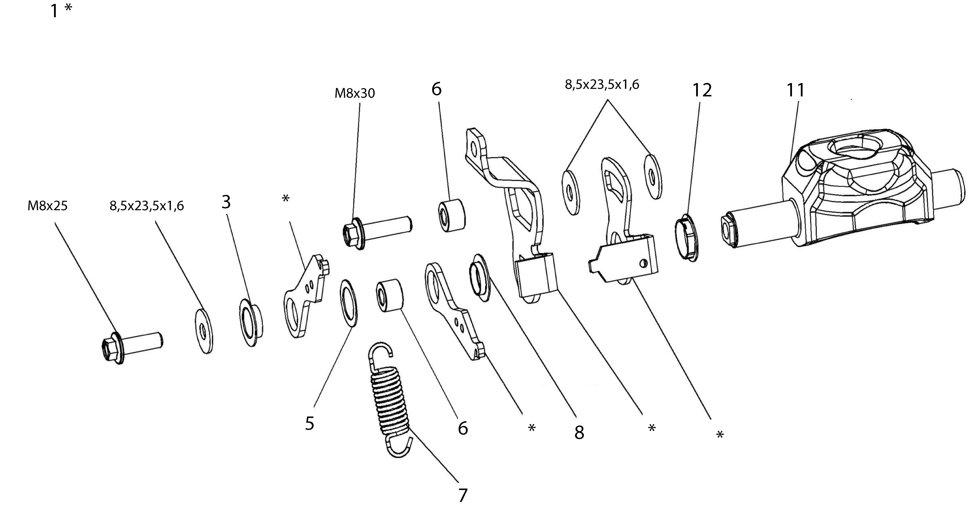 Vue éclatée Transmission EMAK HT2-D