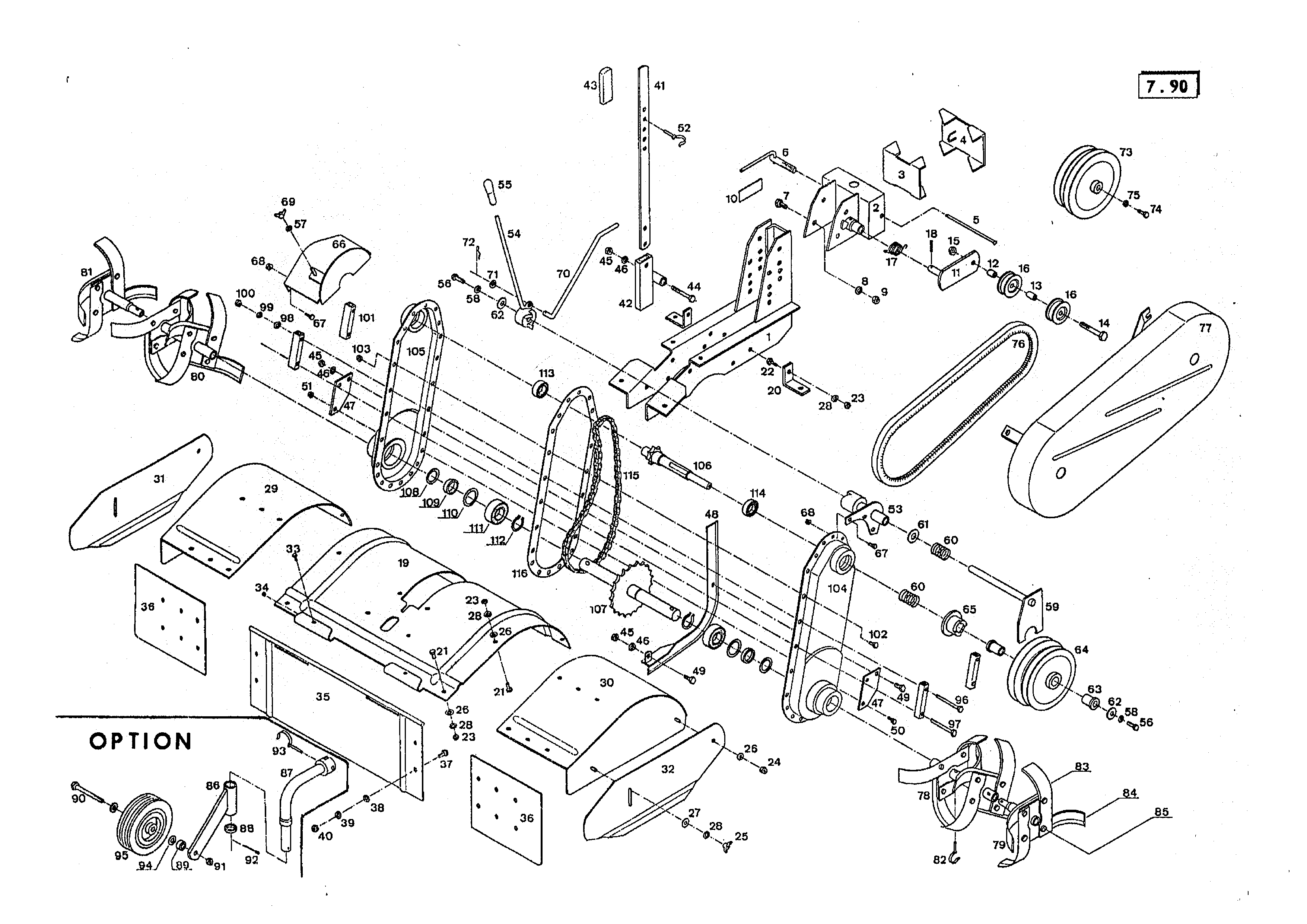 Vue éclatée MH 250 R (EN709)
