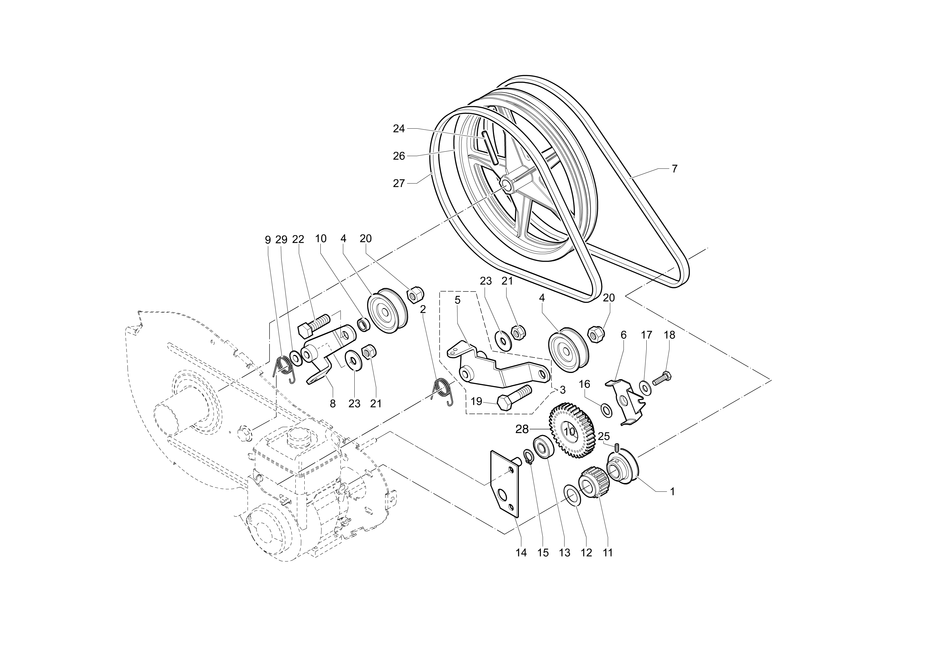 Vue éclatée MH 180RK (K700 H - SN T210) (EN709)